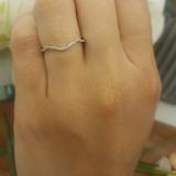 0.08 Carat (ctw) 10K White Gold Round Cut White Diamond Ladies Anniversary Wedding Stackable Band Contour Guard Ring