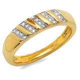 0.12 Carat (ctw) 18K Yellow Gold Plated Sterling Silver Round Diamond Men's Wedding Anniversary Band