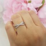 0.20 Carat (ctw) 925 Sterling Silver Round White Diamond Ladies Swirl Anniversary Wedding Band Stackable Ring 1/5 CT