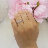 0.20 Carat (ctw) 925 Sterling Silver Round White Diamond Ladies Swirl Anniversary Wedding Band Stackable Ring 1/5 CT