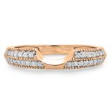 0.25 Carat (ctw) 10K Rose Gold Round White Diamond Ladies Anniversary Wedding Band Enhancer Guard Ring 1/4 CT