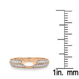 0.25 Carat (ctw) 10K Rose Gold Round White Diamond Ladies Anniversary Wedding Band Enhancer Guard Ring 1/4 CT