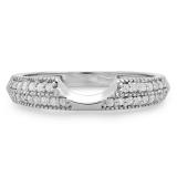 0.25 Carat (ctw) 10K White Gold Round White Diamond Ladies Anniversary Wedding Band Enhancer Guard Ring 1/4 CT