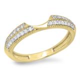 0.25 Carat (ctw) 10K Yellow Gold Round White Diamond Ladies Anniversary Wedding Band Enhancer Guard Ring 1/4 CT