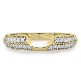 0.25 Carat (ctw) 10K Yellow Gold Round White Diamond Ladies Anniversary Wedding Band Enhancer Guard Ring 1/4 CT