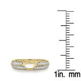 0.25 Carat (ctw) 10K Yellow Gold Round White Diamond Ladies Anniversary Wedding Band Enhancer Guard Ring 1/4 CT