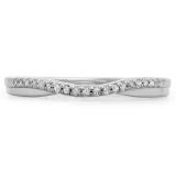 0.11 Carat (ctw) 14K White Gold Round Cut White Diamond Ladies Anniversary Wedding Guard Contour Band