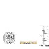 0.11 Carat (ctw) 14K Yellow Gold Round Cut White Diamond Ladies Anniversary Wedding Guard Contour Band