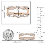 0.35 Carat (ctw) 18K Rose Gold Round Cut White Diamond Ladies Anniversary Wedding Band Split Shank Enhancer Guard Double Ring 1/3 CT