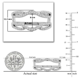 0.35 Carat (ctw) 18K White Gold Round Cut White Diamond Ladies Anniversary Wedding Band Split Shank Enhancer Guard Double Ring 1/3 CT