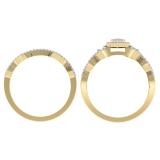 0.55 Carat (ctw) 10K Yellow Gold Round Diamond Ladies Bridal Split Shank Marquise Shaped Engagement Ring Matching Band Wedding Set 1/2 CT