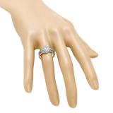 0.55 Carat (ctw) 10K Yellow Gold Round Diamond Ladies Bridal Split Shank Marquise Shaped Engagement Ring Matching Band Wedding Set 1/2 CT
