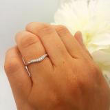 0.11 Carat (ctw) 10K White Gold Round Cut White Diamond Ladies Anniversary Wedding Stackable Contour Guard Band