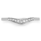 0.11 Carat (ctw) 14K White Gold Round Cut White Diamond Ladies Anniversary Wedding Stackable Contour Guard Band