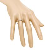 0.11 Carat (ctw) 18K Rose Gold Round Cut White Diamond Ladies Anniversary Wedding Stackable Contour Guard Band