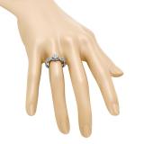 0.35 Carat (ctw) 10K White Gold Round White Diamond Ladies Swirl Split Shank Bridal Cluster Engagement Ring 1/3 CT