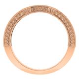 0.20 Carat (ctw) 10K Rose Gold Round Diamond Ladies Anniversary Wedding Matching Band Stackable Ring 1/5 CT
