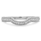 0.20 Carat (ctw) 10K White Gold Round Diamond Ladies Anniversary Wedding Matching Band Stackable Ring 1/5 CT