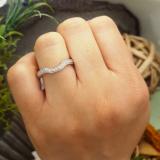 0.20 Carat (ctw) 10K White Gold Round Diamond Ladies Anniversary Wedding Matching Band Stackable Ring 1/5 CT