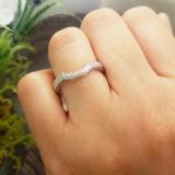 0.20 Carat (ctw) 10K White Gold Round Diamond Ladies Anniversary Wedding Matching Band Stackable Ring 1/5 CT