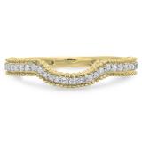 0.20 Carat (ctw) 18K Yellow Gold Round Diamond Ladies Anniversary Wedding Matching Band Stackable Ring 1/5 CT
