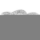 0.50 Carat (ctw) 10K White Gold Round White Diamond Ladies Swirl Split Shank Bridal Cluster Engagement Ring Set 1/2 CT