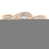 0.50 Carat (ctw) 14K Rose Gold Round White Diamond Ladies Swirl Split Shank Bridal Cluster Engagement Ring Set 1/2 CT