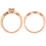 0.50 Carat (ctw) 14K Rose Gold Round White Diamond Ladies Swirl Split Shank Bridal Cluster Engagement Ring Set 1/2 CT