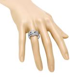 0.50 Carat (ctw) 14K White Gold Round White Diamond Ladies Swirl Split Shank Bridal Cluster Engagement Ring Set 1/2 CT