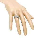 0.50 Carat (ctw) 18K Yellow Gold Round White Diamond Ladies Swirl Split Shank Bridal Cluster Engagement Ring Set 1/2 CT