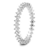 0.75 Carat (ctw) 14K White Gold Round White Diamond Ladies Eternity Anniversary Open Prong Wedding Band 3/4 CT