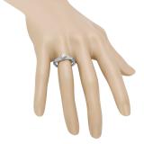 0.50 Carat (ctw) 14K White Gold Round White Diamond Ladies Swirl Promise Solitaire With Accents Engagement Ring 1/2 CT