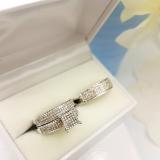 10K White Gold Round White Diamond Mens Ring