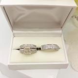 10K White Gold Round White Diamond Mens Ring
