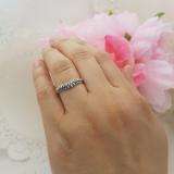 0.35 Carat (ctw) 10K White Gold Round White & Blue Diamond Ladies Wedding Stackable Band Anniversary Chevron Ring 1/3 CT