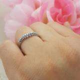 0.35 Carat (ctw) 14K White Gold Round White & Blue Diamond Ladies Wedding Stackable Band Anniversary Chevron Ring 1/3 CT