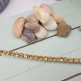 15.00 Carat (ctw) Sterling Silver Real Round Cut Citrine Ladies Tennis Bracelet
