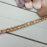 15.00 Carat (ctw) Sterling Silver Real Round Cut Citrine Ladies Tennis Bracelet