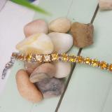 15.00 Carat (ctw) Sterling Silver Real Round Cut Citrine Ladies Tennis Bracelet