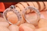 1.50 Carat (ctw) Sterling Silver Round Cut Black & White Diamond Ladies Bridal Vintage Style Engagement Ring With Matching Band Set 1 1/2 CT