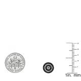 0.50 Carat (ctw) Sterling Silver Real Round Black And White Diamond Micro Pave Ladies Cluster Stud Earrings 1/2 CT