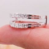 0.90 Carat (ctw) 14K White Gold Princess Cut White Diamond Ladies Anniversary Wedding Band Enhancer Guard Double Ring