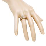 0.40 Carat (ctw) 10K Yellow Gold Round White Diamond Men & Women's Cluster Engagement Ring Trio Bridal Set