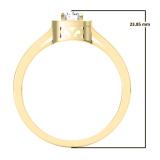 0.33 Carat (ctw) 10K Yellow Gold Round White Diamond Ladies Halo Style Bridal Engagement Ring 1/3 CT