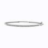 0.20 Carat (ctw) Sterling Silver Round Cut White Diamond Ladies Fashion Bangle Bracelet 1/5