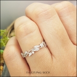 0.20 Carat (ctw) 14K White Gold Round White Diamond Ladies Vintage Style Anniversary Wedding Eternity Band Stackable Ring 1/5 CT