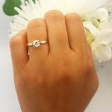 0.85 Carat (ctw) 14K Yellow Gold Round Cubic Zirconia & Tapered Cut White Diamond Ladies Invisible Engagement Ring