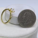 0.85 Carat (ctw) 14K Yellow Gold Round Cubic Zirconia & Tapered Cut White Diamond Ladies Invisible Engagement Ring