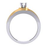 0.40 Carat (ctw) 18K Two Tone Gold Round Cut White Diamond Ladies Twisted Bridal Engagement Ring