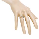 0.40 Carat (ctw) 18K Two Tone Gold Round Cut White Diamond Ladies Twisted Bridal Engagement Ring